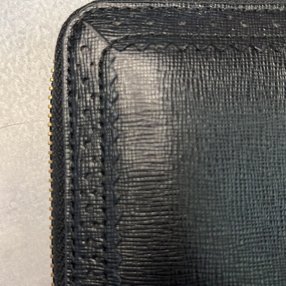 Cole Haan EUC Vintage Wallet Clutch Black Saffiano Beautiful Lacy edges - Picture 4 of 12